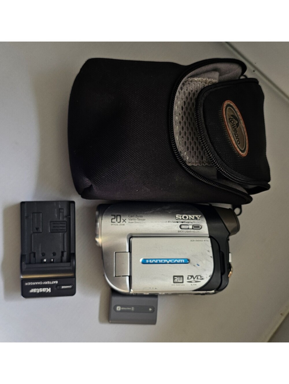 Sony Handycam DCR-DVD103 Camcorder with Case, Battery Charger, and Battery Works
